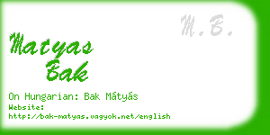 matyas bak business card