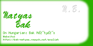 matyas bak business card